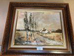 Claude MOURIER. Ferme en Sologne. Huile sur toile Signée en...