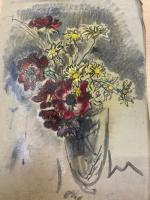 Pierre COMBET-DESCOMBES (1885-1966). 
En lot :
-Fleurs dans un vase. 
Peinture...