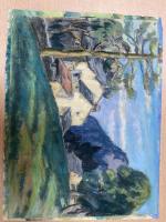 Henriette MOREL (1883-1956).
En lot :
- Le Rosell ( ?), paysage...