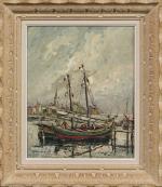 Joseph HURARD (1887-1956). 
Barques de pêches aux Martigues. 
Huile sur...