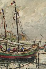 Joseph HURARD (1887-1956). 
Barques de pêches aux Martigues. 
Huile sur...