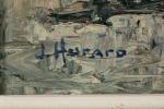 Joseph HURARD (1887-1956). 
Barques de pêches aux Martigues. 
Huile sur...