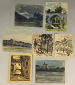 Henriette MOREL (1883-1956).
En lot :
- Ruines du château de Bourdeaux,...