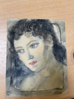 Henriette MOREL (1883-1956). 
En lot :
-Portrait de femme au collier...