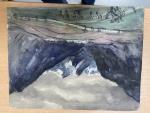 Henriette MOREL (1883-1956). 
En lot :
-Châtaigniers à Vaugneray. 
Aquarelle sur...