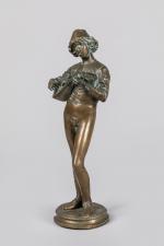 Paul DUBOIS (1829-1905), d'après. Le chanteur florentin. Bronze à patine...