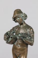 Paul DUBOIS (1829-1905), d'après. Le chanteur florentin. Bronze à patine...