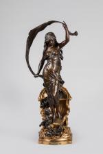 Auguste MOREAU (1834-1917). "Le Char de l'Aurore". Sujet en bronze...