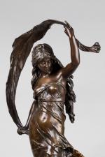 Auguste MOREAU (1834-1917). "Le Char de l'Aurore". Sujet en bronze...