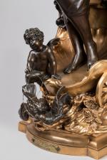 Auguste MOREAU (1834-1917). "Le Char de l'Aurore". Sujet en bronze...