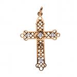 PENDENTIF "Croix" en or jaune 750/°° ajouré à décor de...