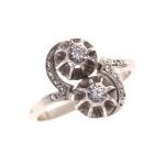 BAGUE "Toi & Moi" en or gris 750/°° sertie de...