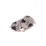 BAGUE "Chat" en or gris 750/°° serti de diamants et...