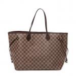 LOUIS VUITTON - SAC modèle "Neverfull" GM en toile damier...