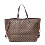 LOUIS VUITTON - SAC modèle "Neverfull" GM en toile damier...