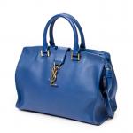 YVES SAINT LAURENT - SAC en cuir lisse royal blue...