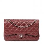 CHANEL - SAC modèle "Timeless" en cuir caviar couleur burgundy...