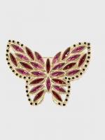 YVES SAINT LAURENT - BROCHE "Papillon" en métal doré et...