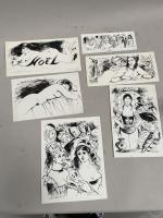 Jean-Albert CARLOTTI (1909-2003), six DESSINS à l'encre dont projets de...