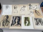 Jean-Albert CARLOTTI (1909-2003), ensemble de cinq DESSINS au crayon et...