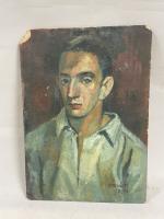 Jean-Albert CARLOTTI (1909-2003), "Portrait d'homme (autoportrait?)" 1943, au recto et...