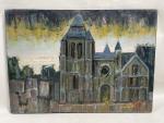 Jean-Albert CARLOTTI (1909-2003), "Chapelle normande, le Bourg Dun", Huile sur...