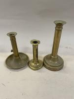 Lot de 3 bougeoirs en bronze doré époque XIXe siècle....