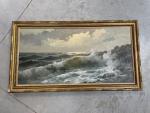 ECOLE FRANCAISE  fin XIXème siècle, "Marine", Huile sur toile...