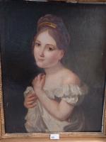 ECOLE FRANCAISE du XIXeme siècle, Portrait de jeune femme, huile...