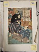 Estampe japonaise de format Oban tate-e par Toyokuni III (1786-1865),...