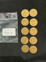 10 PIECES de 20 FRANCS en or. Lots vendus en...