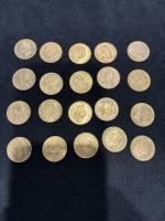 20 PIECES de 20 Lires or. Usures.Lots vendus en l'état...