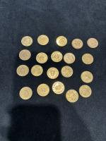 20 PIECES de 20 Lires or. Usures.Lots vendus en l'état...