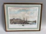 GRAVURE en couleurs: "Port de la Ville du Havre". 40...