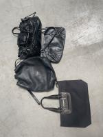 Deux SACS en cuir LONGCHAMP - Sac LANCEL en toile...