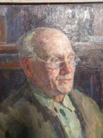 ECOLE FRANCAISE MODERNE, "Portrait de vieil homme", Huile sur toile...