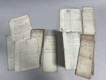 Ensemble de GRAVURES, REPRODUCTIONS, MAGAZINES, etc. Accidents. 
Ensemble de MANUSCRITS...