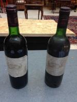 2 bouteilles Rouge, Margaux, Château Margaux 1974, Premier cru Niveau...