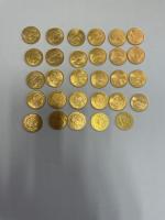 29 PIECES de 10 Francs or dont 27 Suisse, 1...