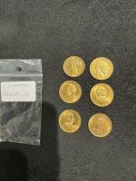 Six PIECES type 20 francs or de différents pays. Lot...