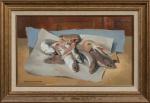 Pierre WAGNER (1897-1943).
Nature morte aux poissons et aux langoustines.
Huile sur...