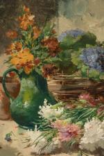 Pierre Alexandre JEANNIOT (1826-1892).
Composition florale. 
Huile sur toile. 
Signé en...