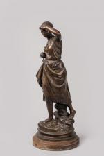 Eugène Laurent (1832-1898)
« La fermière »
Sujet en bronze à patine...