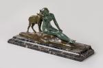 Alexandre Morlon (1878-1951)
« Jeune fille au cabri »
Groupe en bronze...