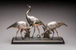 Andras Sinko (1901-1976)
« Les ibis »
Groupe en bronze à patine...