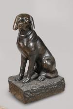 Georges HILBERT (1900-1982)
« Labrador assis »
Sujet en bronze à patine...