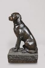 Georges HILBERT (1900-1982)
« Labrador assis »
Sujet en bronze à patine...