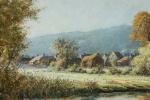 Charles HALLÉ (1867-1924).
Petit matin sur le village, 1898.
Huile sur toile.
Signé...