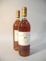 Deux bouteilles Château Rieussec, Premier Grand Cru Classé Sauternes, 1990.