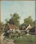 Eugène GALIEN-LALOUE dit LIEVIN (1854-1941).
En pendant :
-Fermière nourrissant sa basse-cour.
Huile...